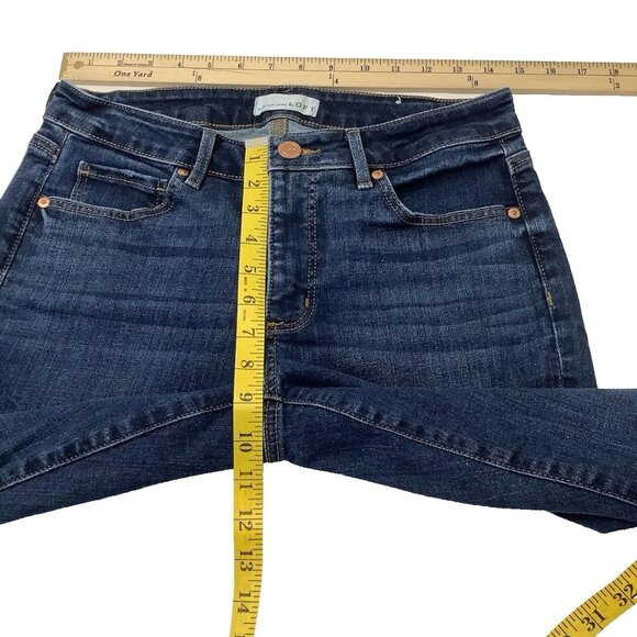 Loft Jeans Curvy Skinny Mid-Rise Blue Denim Jeans Women’s Size 27/4 Stretch - Picture 4 of 9
